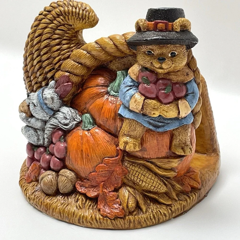 Vintage 1996 Accents Unlimited Inc Cornucopia Thanksgiving Napkin‎ Letter Holder